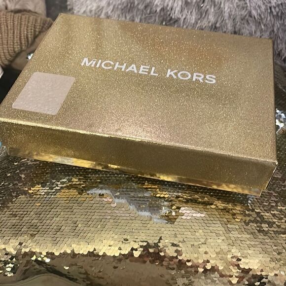 Michael kors signature jacquard belt bag/fanny pack stripe leather logo L/XL - Picture 2 of 10